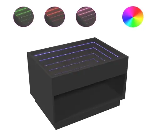 Kafijas Galdiņš Ar Led, Melns, 70X50X50 Cm Vidaxl