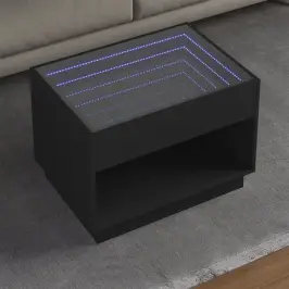 Kafijas Galdiņš Ar Led, Melns, 70X50X50 Cm Vidaxl