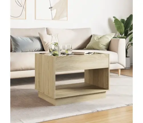 Kafijas Galdiņš Ar Led, Ozola Krāsa, 70X50X50 Cm Vidaxl