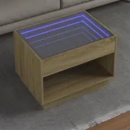 Kafijas Galdiņš Ar Led, Ozola Krāsa, 70X50X50 Cm Vidaxl