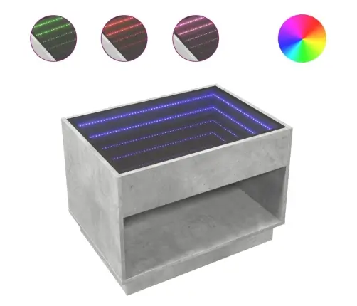 Kohvilaud Led-Tuledega, Betoonhall, 70X50X50 Cm