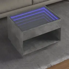 Kafijas Galdiņš Ar Led, Betona Pelēks, 70X50X50 Cm Vidaxl