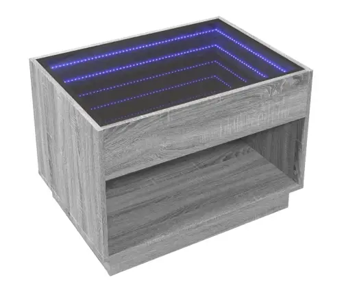 Kafijas Galdiņš Ar Led, Pelēka Ozolkoka Krāsa, 70X50X50 Cm Vidaxl