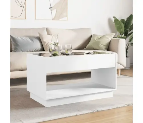 Kafijas Galdiņš Ar Led, Balts, 90X50X50 Cm Vidaxl