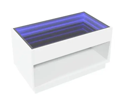 Kafijas Galdiņš Ar Led, Balts, 90X50X50 Cm Vidaxl