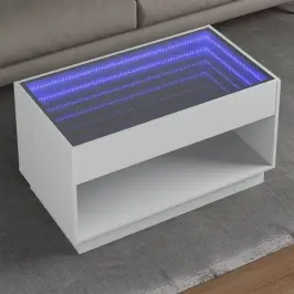 Kafijas Galdiņš Ar Led, Balts, 90X50X50 Cm Vidaxl