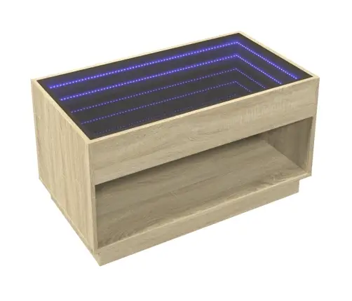 Kafijas Galdiņš Ar Led, Ozola Krāsa, 90X50X50 Cm Vidaxl