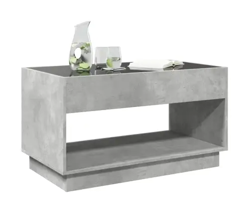 Kafijas Galdiņš Ar Led, Betona Pelēks, 90X50X50 Cm Vidaxl