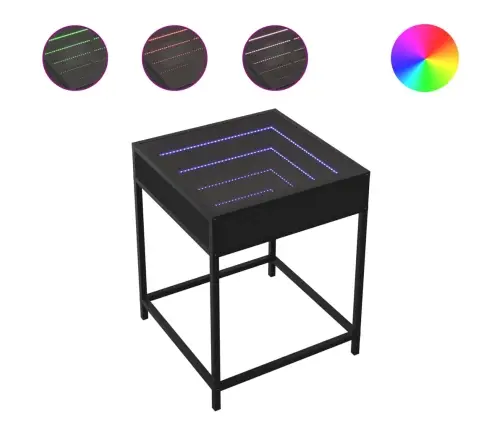 Kafijas Galdiņš Ar Led, Melns, 40X40X51 Cm Vidaxl