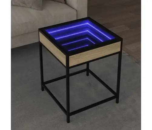 Kohvilaud Led-Tuledega, Sonoma Tamm, 40 X 40 X 51 Cm