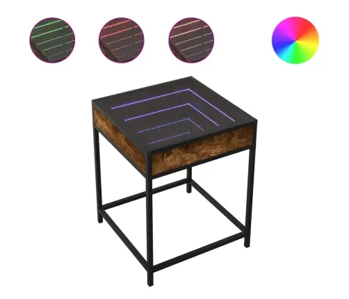 Kavos Staliukas Su Infinity Led Lemputėmis, Dūminis, 40X40X51Cm