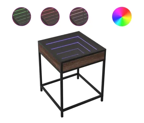 Kafijas Galdiņš Ar Led, Brūna Ozola , 40X40X51 Cm Vidaxl