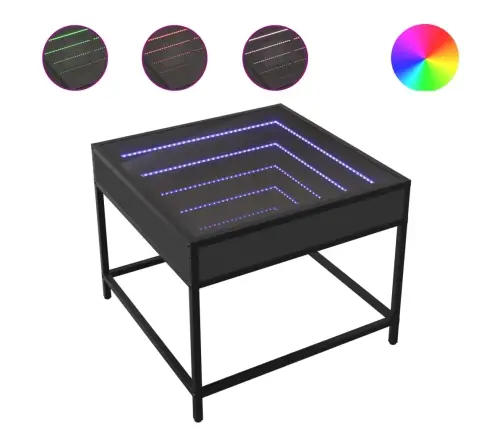 Kafijas Galdiņš Ar Led, Melns, 50X50X41 Cm Vidaxl