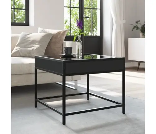 Kafijas Galdiņš Ar Led, Melns, 50X50X41 Cm Vidaxl