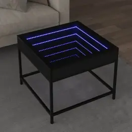 Kafijas Galdiņš Ar Led, Melns, 50X50X41 Cm Vidaxl