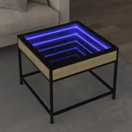 Kavos Staliukas Su Infinity Led Lemputėmis, Ąžuolo, 50X50X41Cm