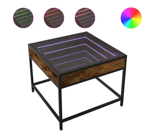 Kavos Staliukas Su Infinity Led Lemputėmis, Dūminis, 50X50X41Cm