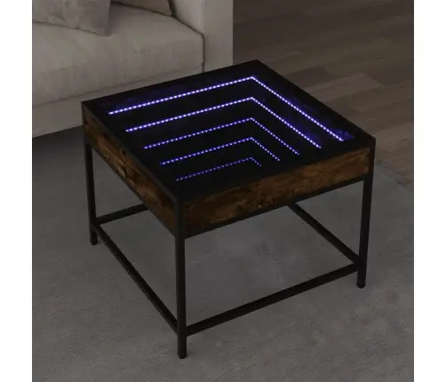 Kavos Staliukas Su Infinity Led Lemputėmis, Dūminis, 50X50X41Cm
