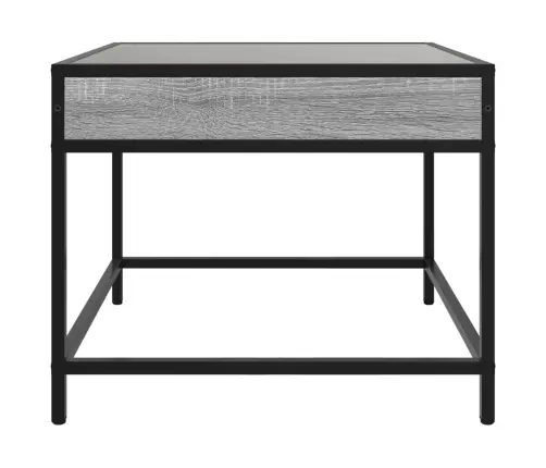 Kafijas Galdiņš Ar Led, Pelēka Ozolkoka Krāsa, 50X50X41 Cm Vidaxl