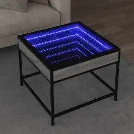 Kafijas Galdiņš Ar Led, Pelēka Ozolkoka Krāsa, 50X50X41 Cm Vidaxl