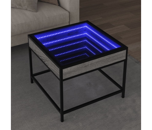 Kafijas Galdiņš Ar Led, Pelēka Ozolkoka Krāsa, 50X50X41 Cm Vidaxl