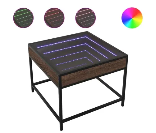 Kavos Staliukas Su Infinity Led Lemputėmis, Rudas, 50X50X41Cm