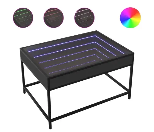 Kafijas Galdiņš Ar Led, Melns, 70X50X41 Cm Vidaxl