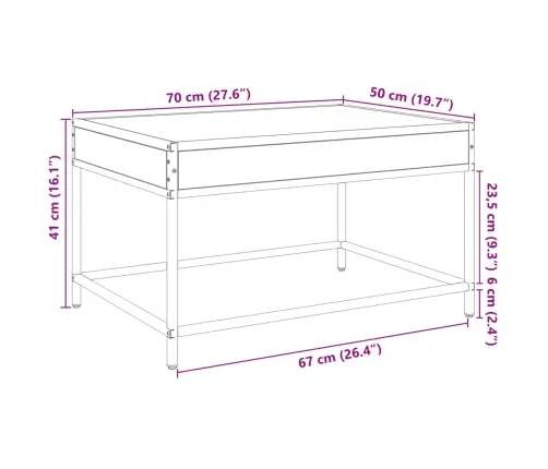 Kavos Staliukas Su Infinity Led Lemputėmis, Pilkas, 70X50X41Cm