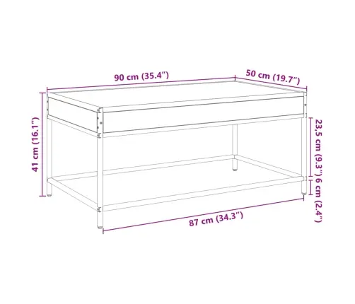 Kohvilaud Led-Tuledega, Must, 90X50X41 Cm