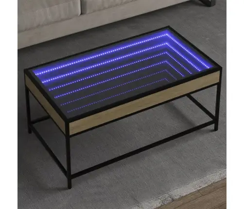 Kafijas Galdiņš Ar Led, Ozola Krāsa, 90X50X41 Cm Vidaxl
