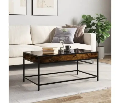 Kohvilaud Led-Tuledega, Suitsutatud Tamm, 90X50X41 Cm