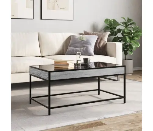 Kafijas Galdiņš Ar Led, Pelēka Ozolkoka Krāsa, 90X50X41 Cm Vidaxl