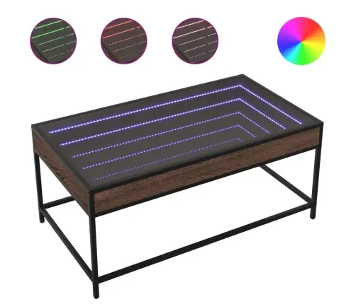 Kavos Staliukas Su Infinity Led Lemputėmis, Rudas, 90X50X41Cm
