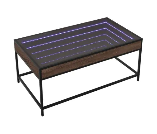 Kavos Staliukas Su Infinity Led Lemputėmis, Rudas, 90X50X41Cm