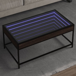 Kafijas Galdiņš Ar Led, Brūna Ozola , 90X50X41 Cm Vidaxl