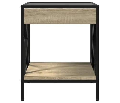 Kafijas Galdiņš Ar Led, Ozolkoka Krāsa, 40X40X49 Cm Vidaxl