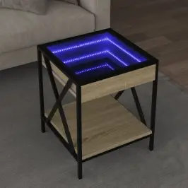 Kohvilaud Led-Tuledega, Sonoma Tamm, 40X40X49 Cm