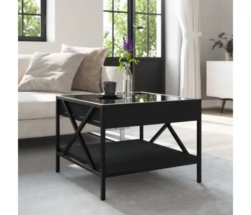 Kafijas Galdiņš Ar Led, Melns, 50X50X38 Cm Vidaxl