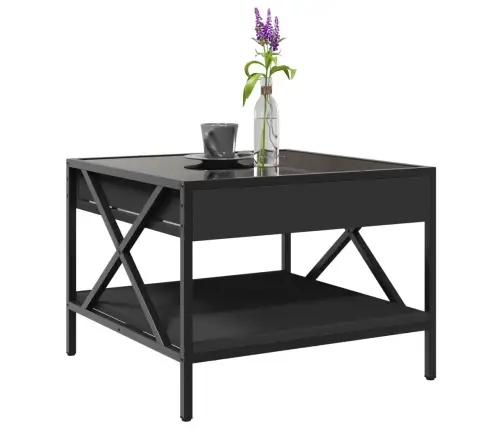 Kafijas Galdiņš Ar Led, Melns, 50X50X38 Cm Vidaxl