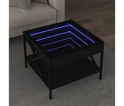 Kafijas Galdiņš Ar Led, Melns, 50X50X38 Cm Vidaxl