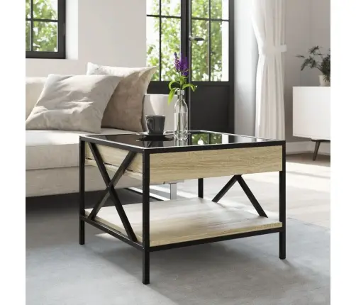 Kafijas Galdiņš Ar Led, Ozola Krāsa, 50X50X38 Cm Vidaxl