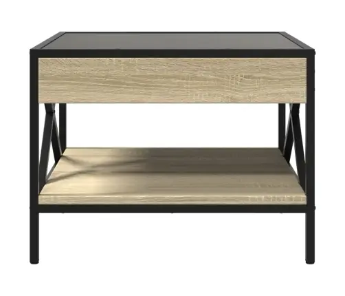 Kafijas Galdiņš Ar Led, Ozola Krāsa, 50X50X38 Cm Vidaxl