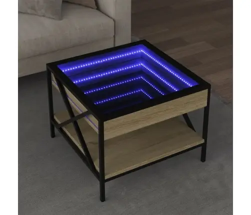 Kafijas Galdiņš Ar Led, Ozola Krāsa, 50X50X38 Cm Vidaxl