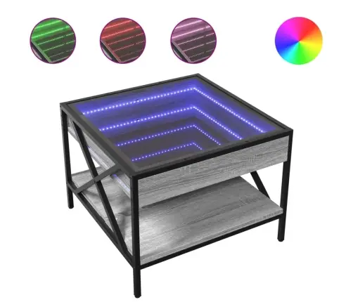 Kohvilaud Led-Tuledega, Hall Sonoma Tamm, 50X50X38 Cm Kohvilaud Led-Tuledega, Hall Sonoma Tamm, 50X50X38 Cm