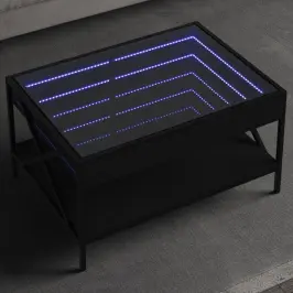 Kavos Staliukas Su Infinity Led Lemputėmis, Juodas, 70X50X38Cm