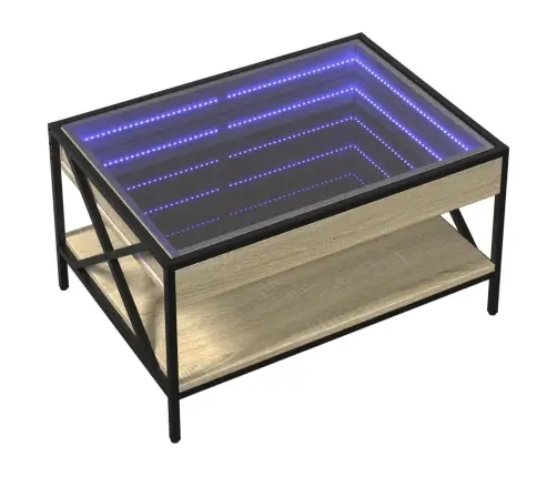 Kafijas Galdiņš Ar Led, Ozola Krāsa, 70X50X38 Cm Vidaxl