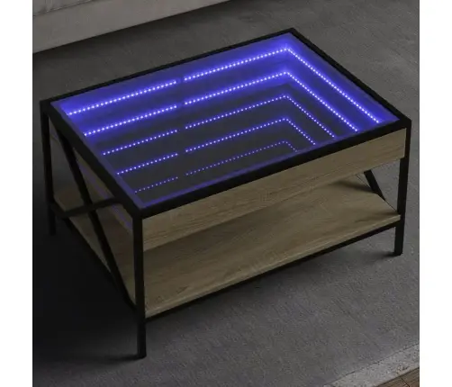 Kafijas Galdiņš Ar Led, Ozola Krāsa, 70X50X38 Cm Vidaxl