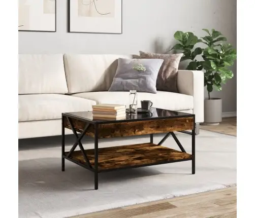 Kohvilaud Led-Tuledega, Suitsutatud Tamm, 70X50X38 Cm