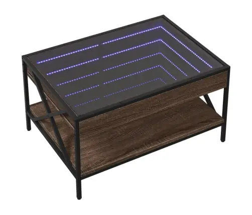 Kavos Staliukas Su Infinity Led Lemputėmis, Rudas, 70X50X38Cm