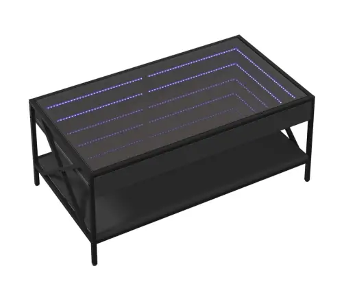 Kafijas Galdiņš Ar Led, Melns, 90X50X38 Cm Vidaxl
